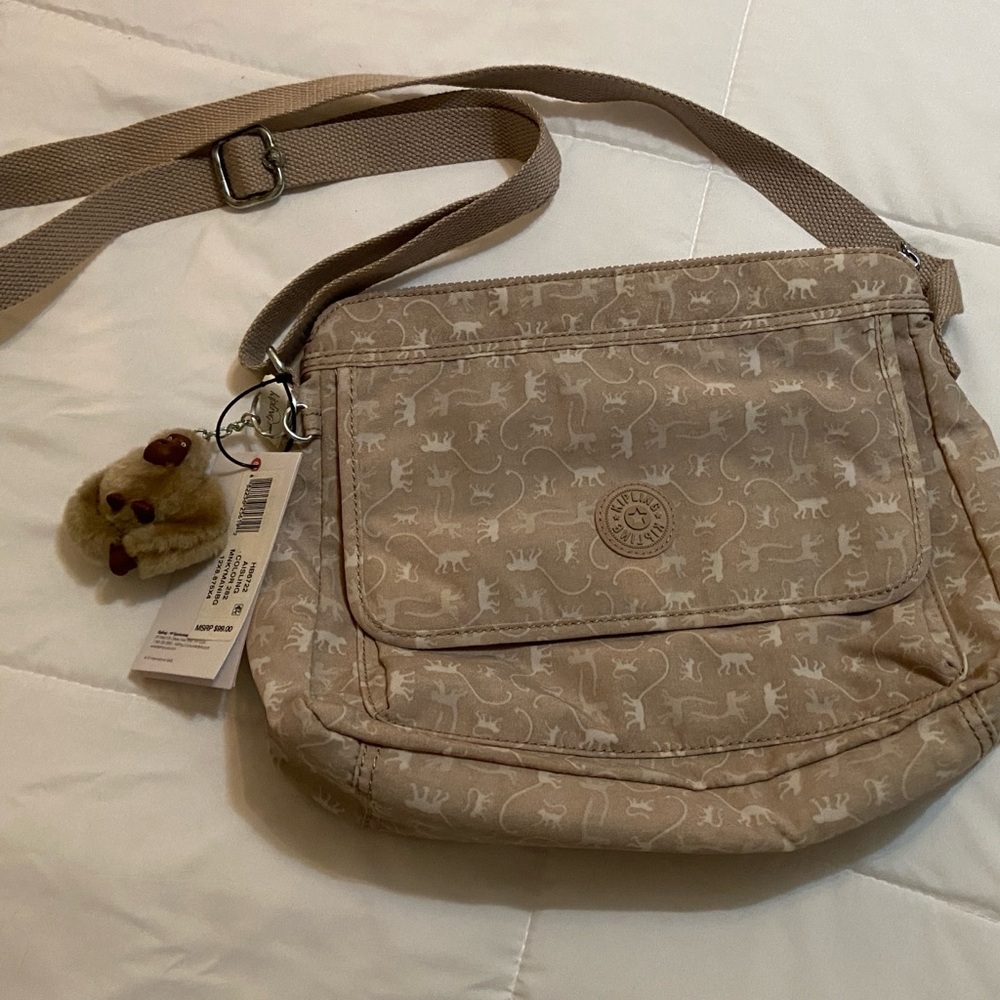 Kipling Tan Animal Pattern Crossbody Bag